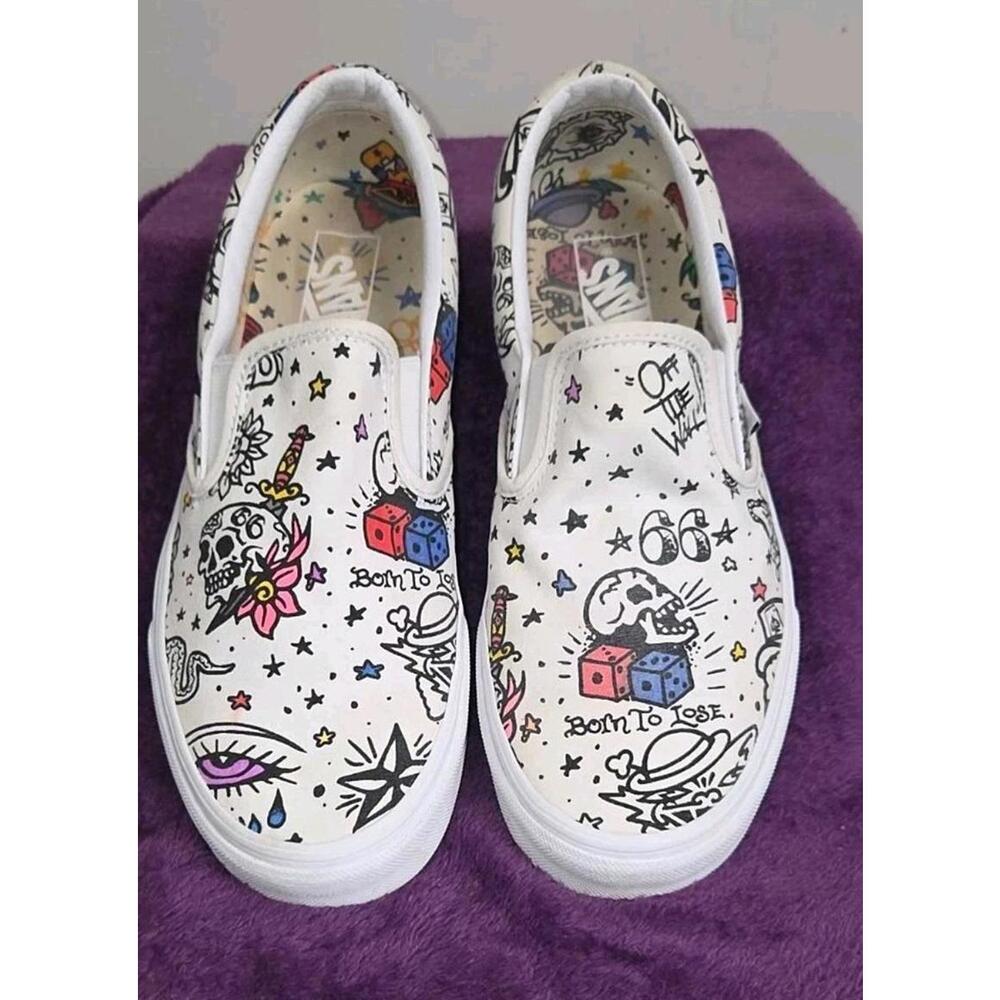 VANS Unisex Skater Shoes U-Color "Born to Lose" Men’s Size 11 Off The Wall